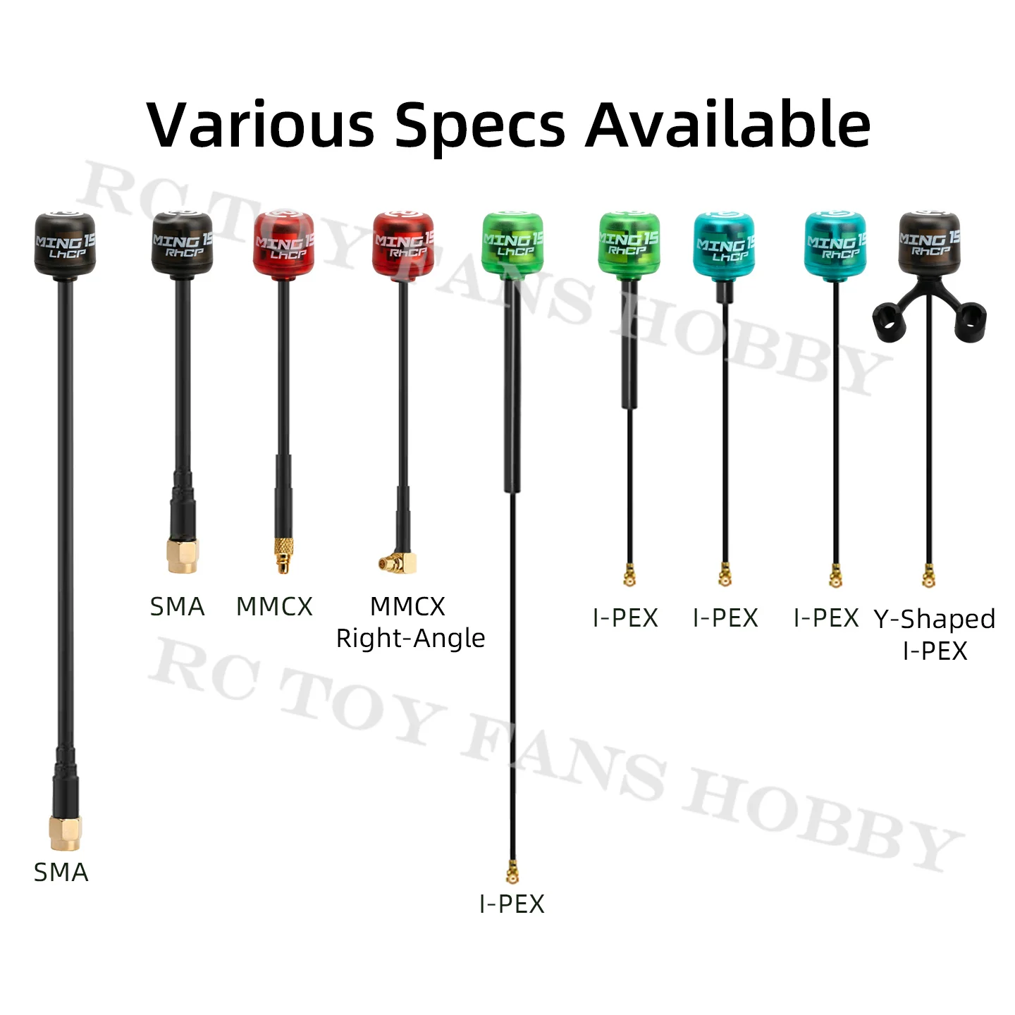 5.8G Mini Lollipop RHCP FPV Antenna High Gain 3.3Dbi IPEX IPEX-G IPEX-Y SMA Connector for Transmitter/Receiver RC Racing Drone view 3