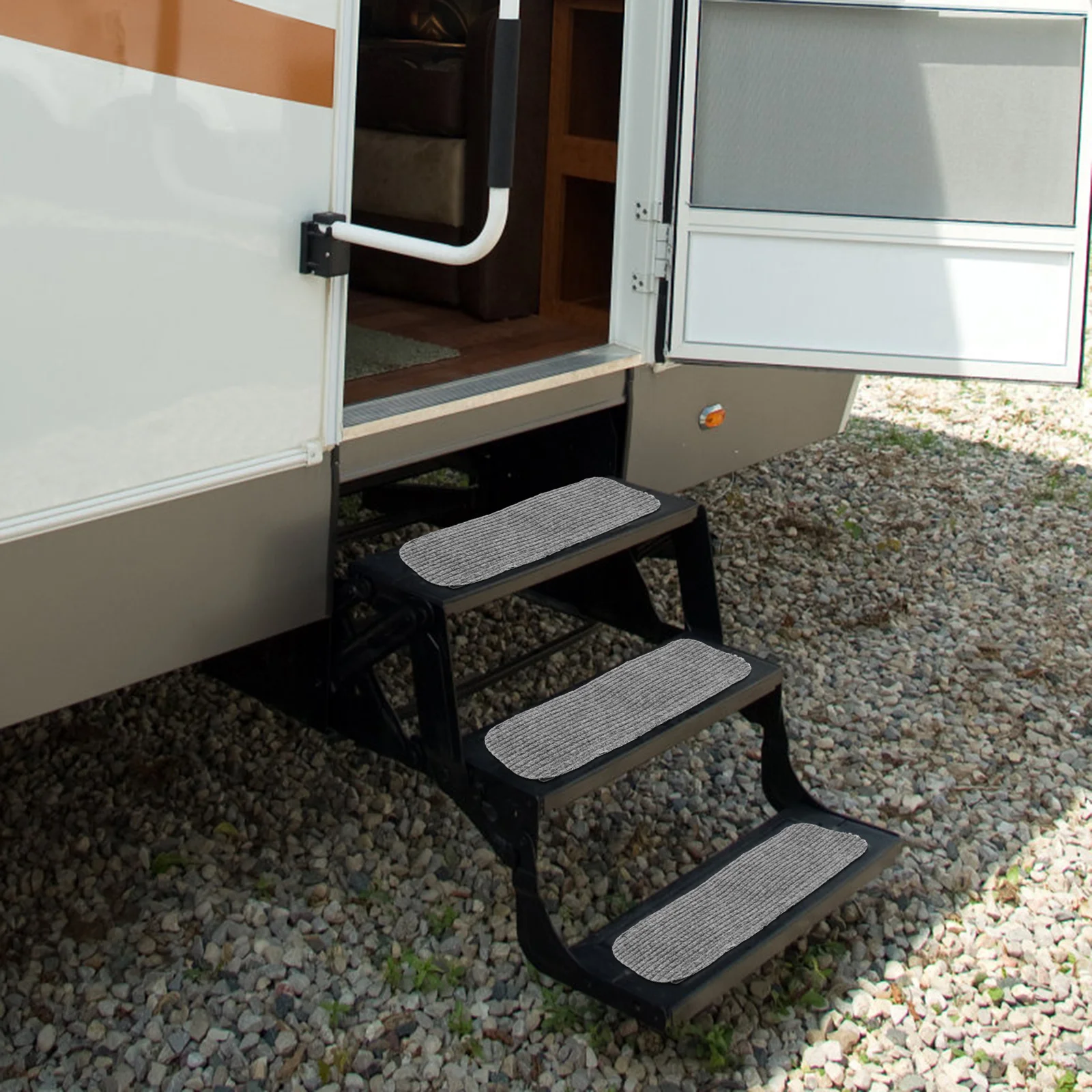 

4Pcs Camper Stair Treads Rv Step Covers Sturdy Stair Treads for Travel Trailer Anti-Slip Easy Installation Camper Accessories