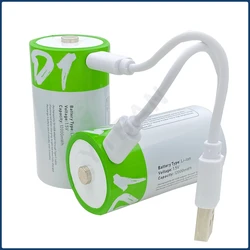 D SIZE 1.5V 12000mWh Rechargeable Battery LR20 USB Charging Li-ion Batteries for Natural Gas, Gas Stove, Domestic Water Heater