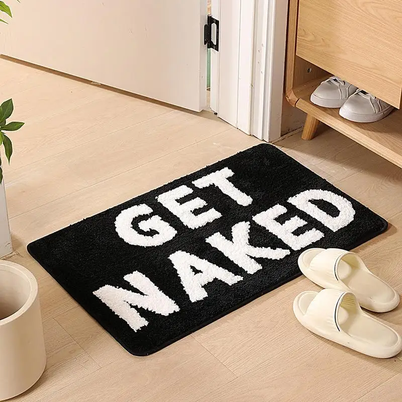 Super Absorbent Bath Mat Get Naked Carpet Non-slip Bathroom Rug Bathtub Side Floor Rugs Shower Room Doormat Toilet Footpad