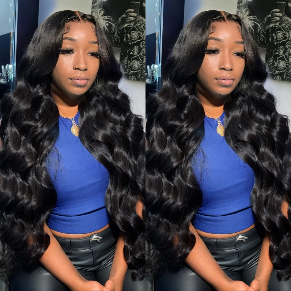 Brazilian Body Wave 13x6 Frontal Human Hair Wigs 32 34 Inch Transparent 13x4 Waves HD Lace Front Wig For Women 220 Density