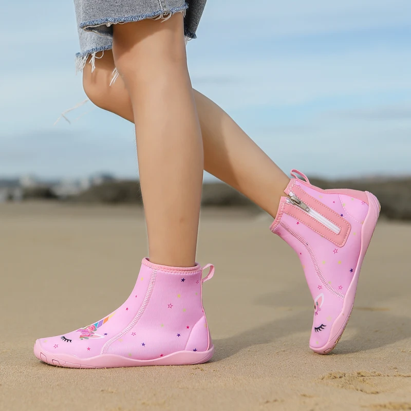 Ragazzi e ragazze bambini caviglia alta spiaggia scarpe da immersione rapide Qianjiang scarpe da nuoto scarpe da pavimento Fitness Indoor scarpe da bagno