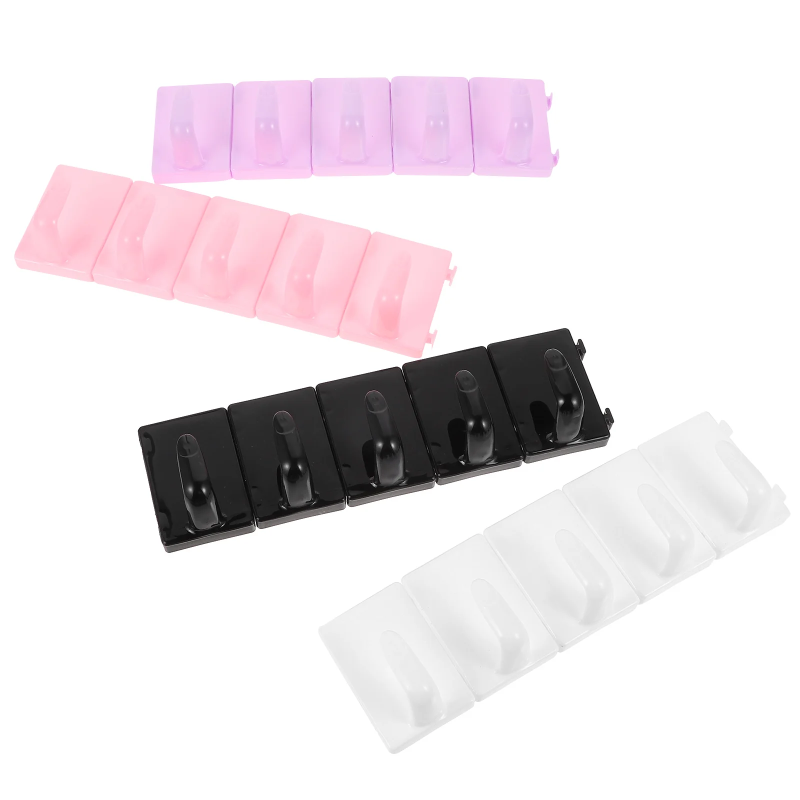 4 pçs suporte de prática da arte do prego bases de plástico cremalheiras de manicure para exibição do salão de beleza diy rack ferramenta suportes de ponta do prego cremalheiras de manicure