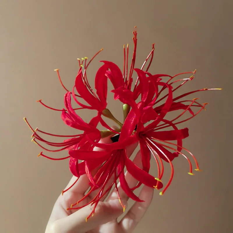 Super Fairy Artificial Red Purple Magic Lily Hair Clips for Women Girls Temperament Elegant Duckbill Clip Romantic Shark Claw M image 3