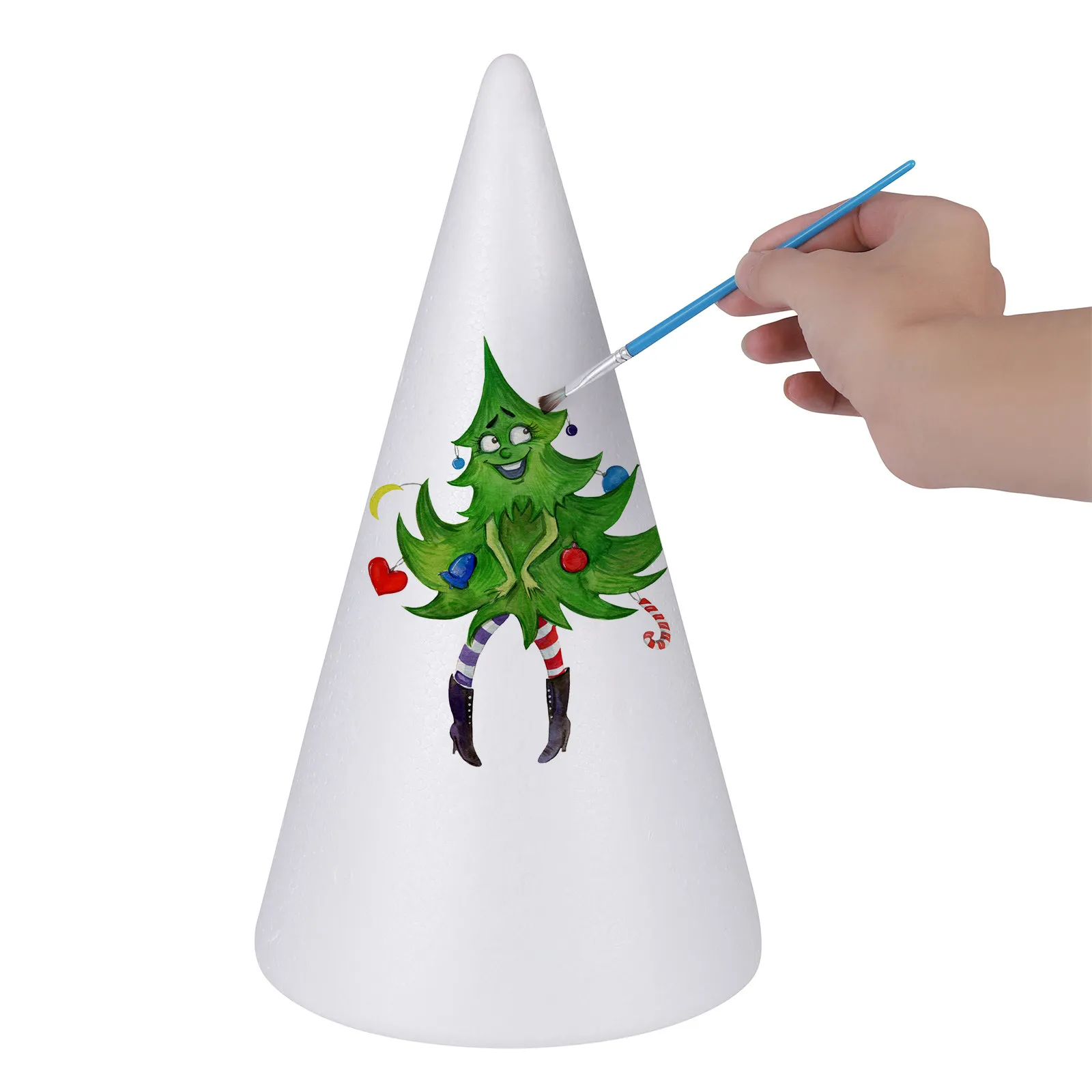 子供用diy白いフォームコーン345x195cmクラフトコーン型フォームデコレーションクリスマスツリーテーブルセンターピースプロジェクト