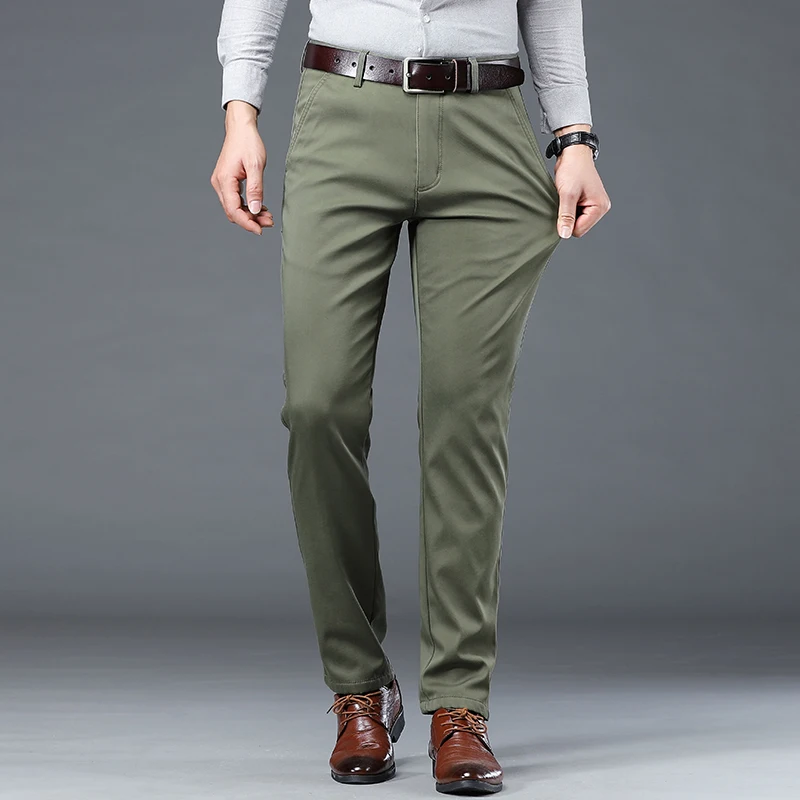 2024 Summer Thin Korean Style Business Casual Trousers for Men Stretch Soft Straight Leg Loose Fashionable Casual Pants Male