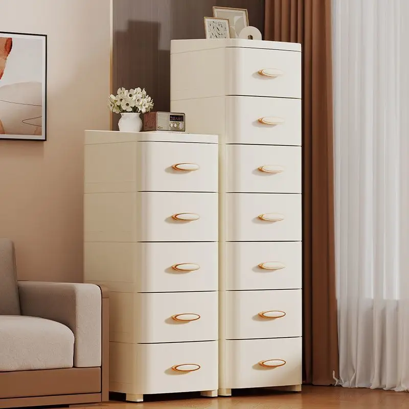 

Factory direct sale 20-52Cm slit narrow side cabinet crevice drawer storage cabinet kitchen rack removable multi-layer cabinet