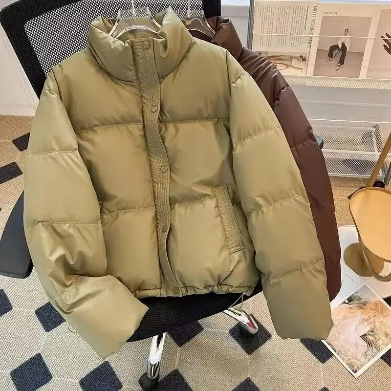 

No Wash PU Leather Cotton Clothing for Women 2026 New Winter Cotton Coat Jacket Short Parker Korean Version Warm Overcoat