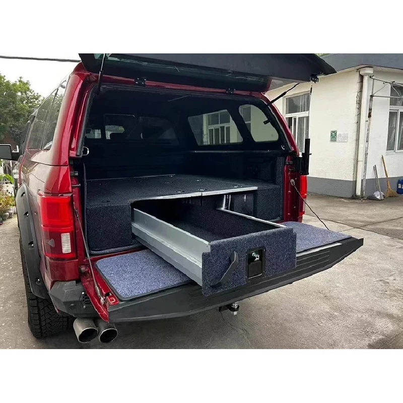 High Quality Aluminum Pickup Truck Bed Camping Slide Out Storage 4X4 Drawers Decked Rear Drawer System For F150
