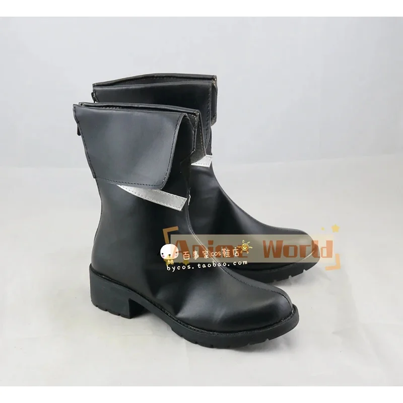 Shirakami Fubuki تأثيري أحذية Youtuber Vtuber تأثيري أحذية هالوين كرنفال الدعامة الأسود بولي أحذية أحذية من الجلد مخصص