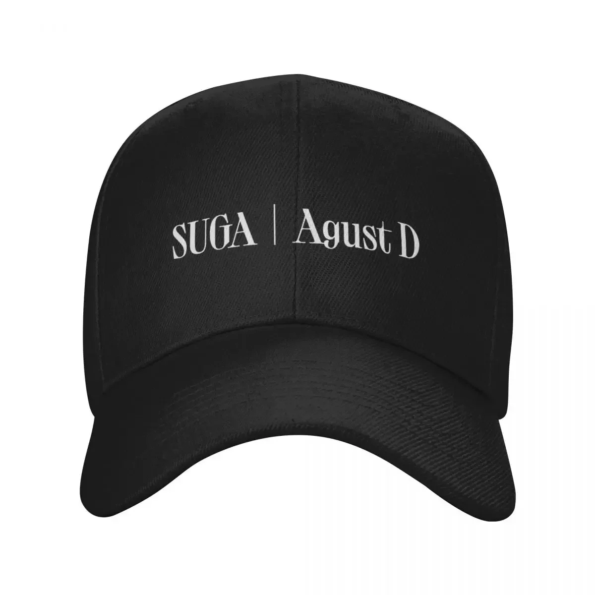 SUGA - AGUST D name (white text version) Baseball Cap Luxury man cap summer hat Women Beach Fashion Men's