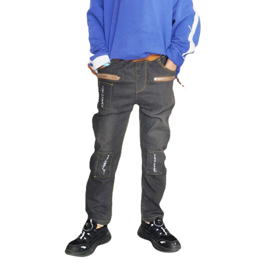 IENENS Boys Skinny Jeans 2pcs Elastic Waist Fashion Pants Kids Denim Clothing Children Casual Wear Bottoms Trousers  4-13 Years