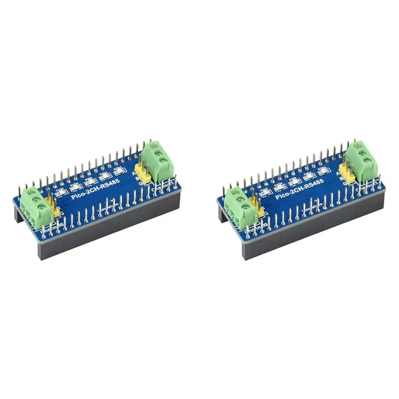QWE-2X Pico-2CH-RS485, 2-Channel RS485 Module For Raspberry Pi Pico,SP3485 Transceiver,UART To RS485,Standard Pi Pico Header