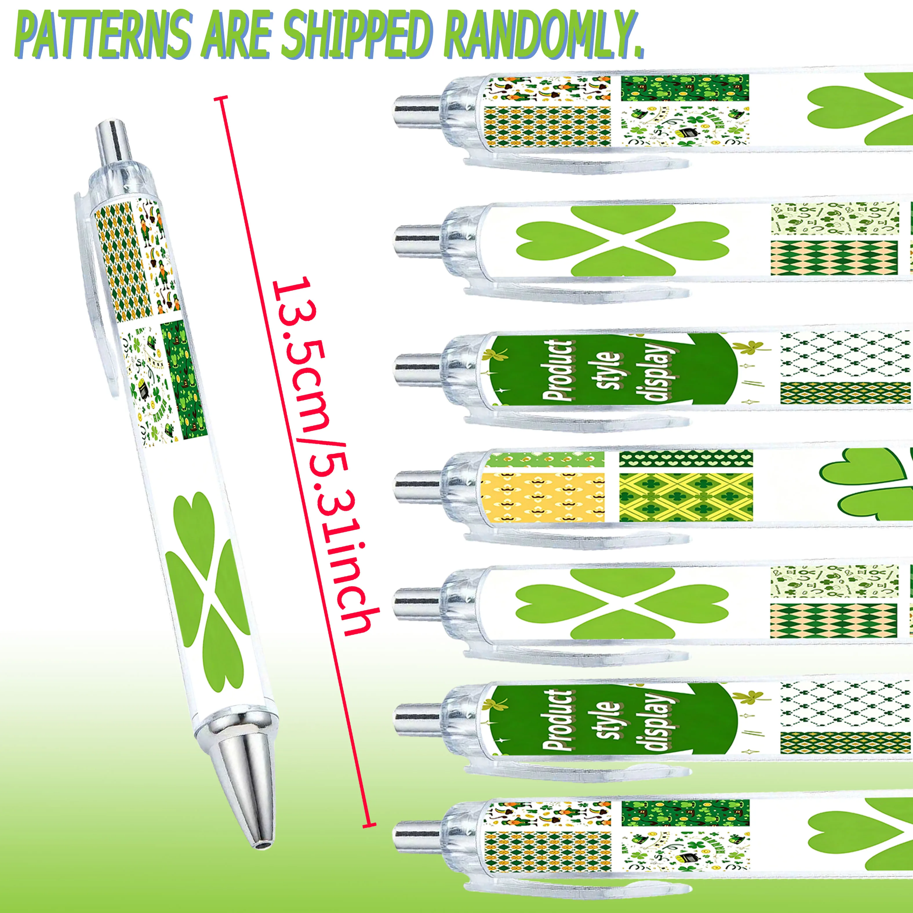 7pcs Four-leaf Clover Grid Pattern Ballpoint Pen Roll Pen Writing Pen Stationery