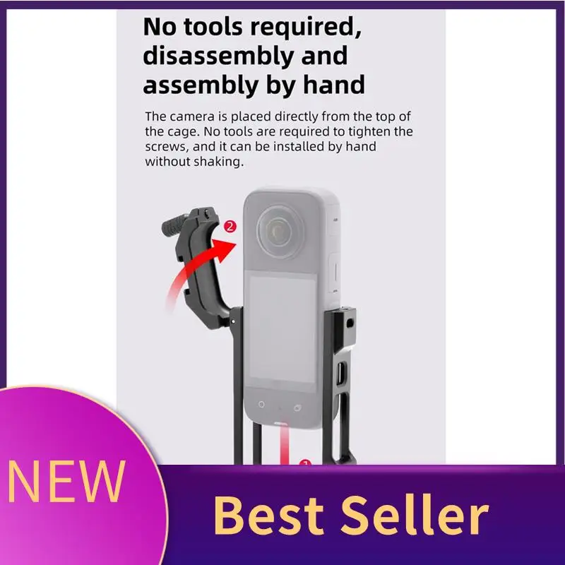 M07K-For Insta360 ONE X4 Metal  Cage Shadow Stone X4 Action Camera Accessory For Insta360 X4 Metal Expansion Bezel