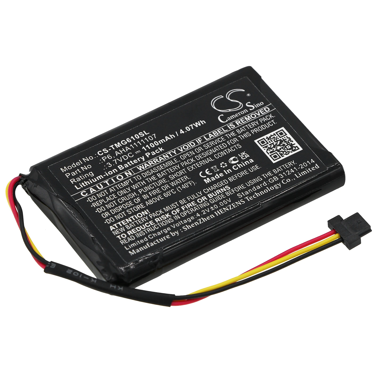 

Li-ion GPS, Navigator Battery for TomTom, 3.7V, 1100mAh , Compatible Models: 4FA60, Go 610, Go Essential, Navigator 6