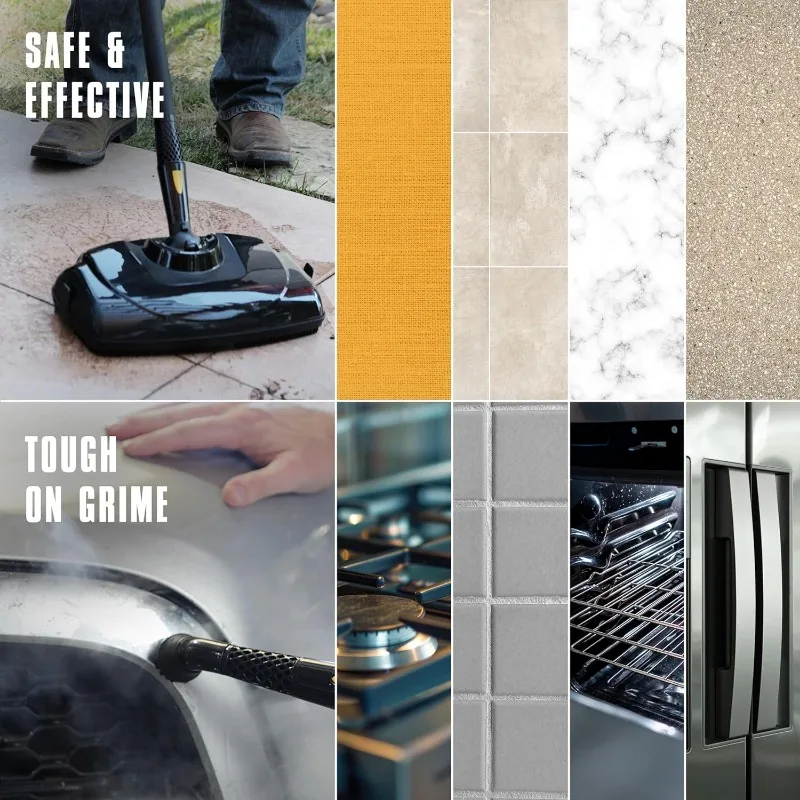 McCulloch MC1385 เครื่องอบไอน้ําแบบกระป๋องดีลักซ์พร้อมอุปกรณ์เสริม 23 ชิ้น การทําความสะอาดแบบแรงดันไร้สารเคมีสําหรับพื้นส่วนใหญ่ เคาน์เตอร์