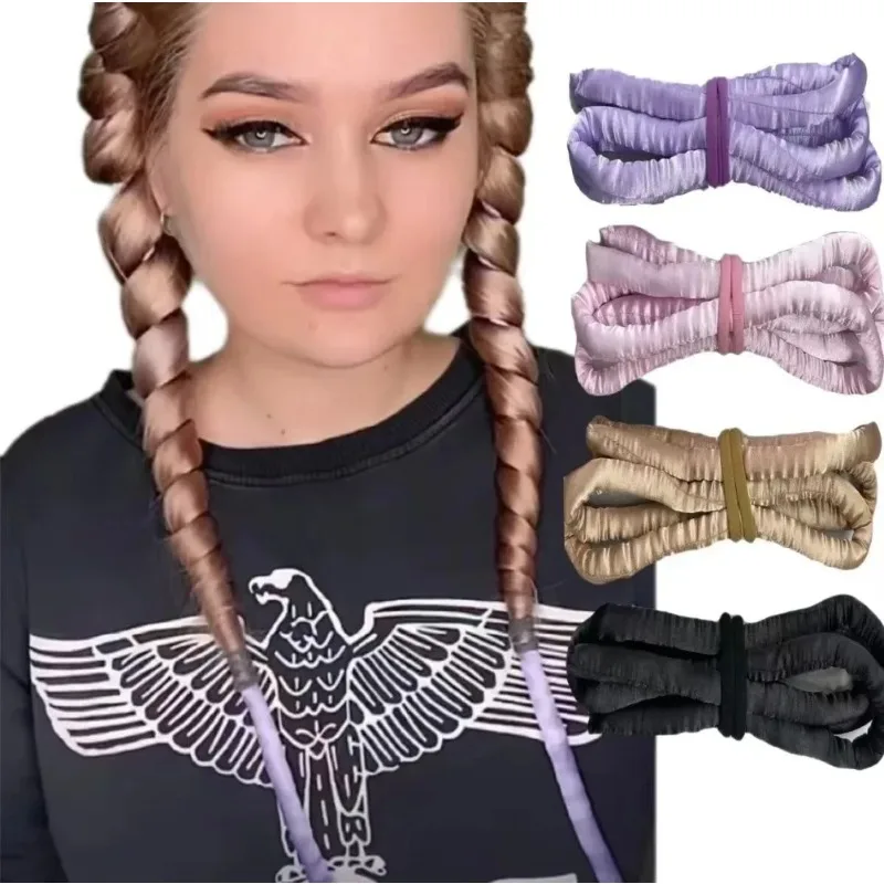 Hair Styling Tools Heatless Curling Rod Headband Soft Hair Curlers No Heat Hair Rollers Lazy Silk Curls Sleeping Headband Ties