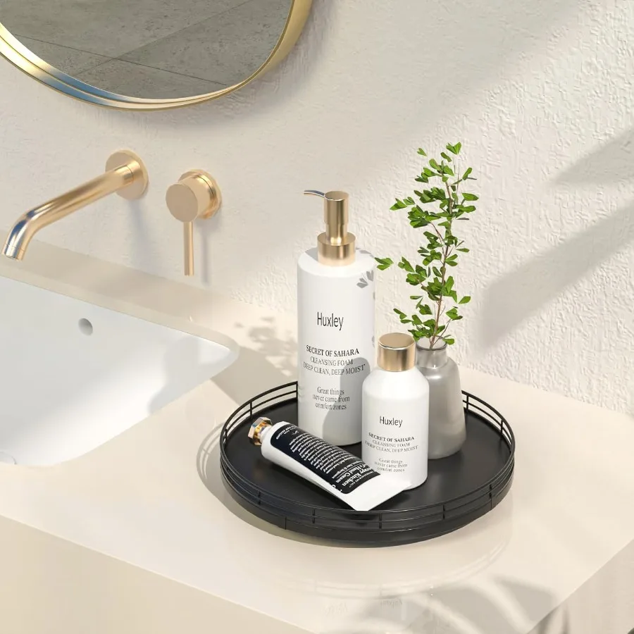 10 Oakไม้Lazy Susan Turntable Organizer Lazy Susanสําหรับตู้โต๊ะรับประทานอาหารPantryเคาน์เตอร์ครัวเครื่องเทศห้องน้ําVanity