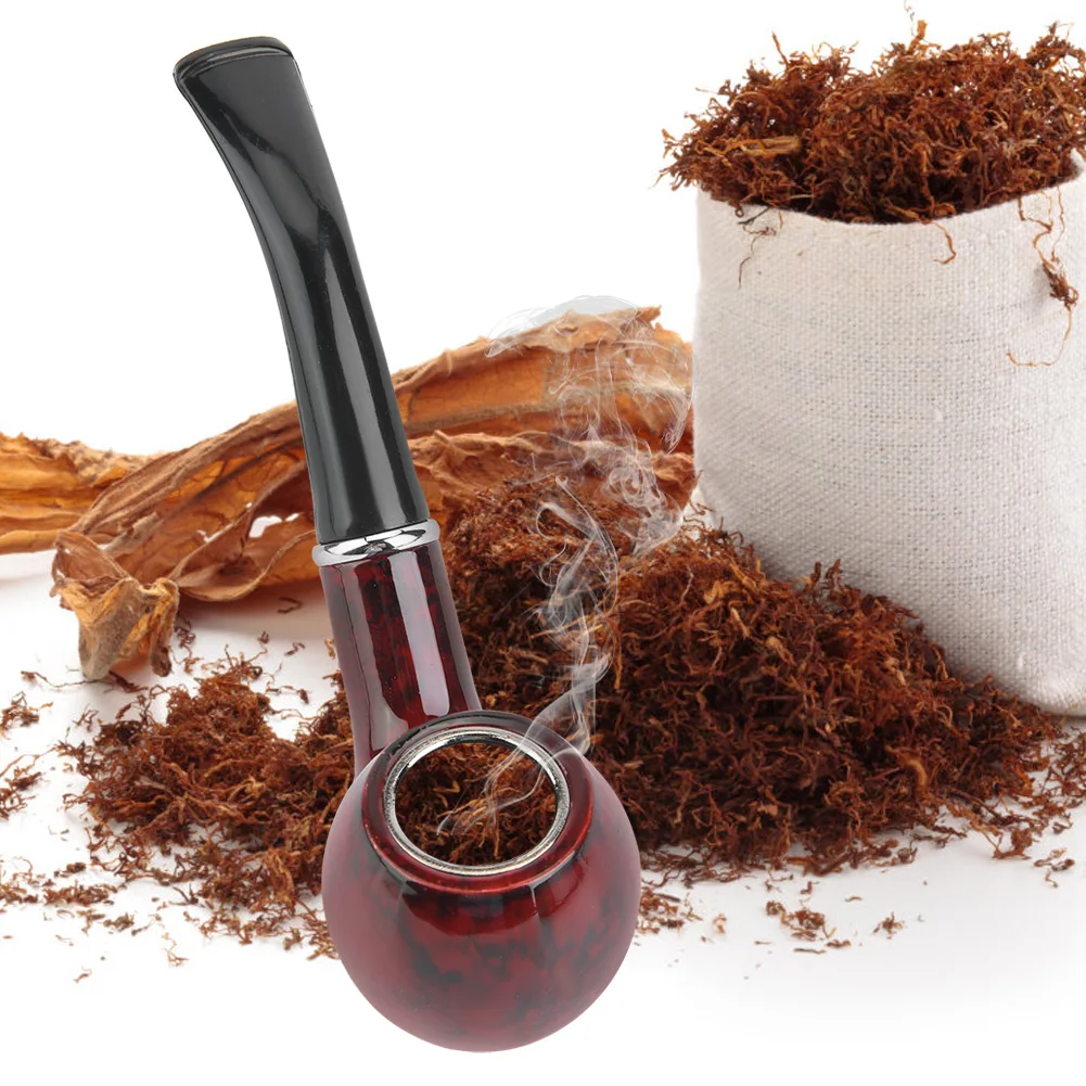 

Round Head Smoking Pipe - Imitation Red Marble Resin Cigarette Tool for Daily Use & Gift