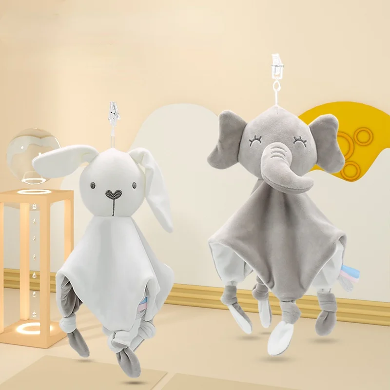 Baby Comforter Toys Plush Bunny Elephant Sleeping Towel Montessori Baby Rattles Stuffed Animals Appease Baby Toys 0 12 Months