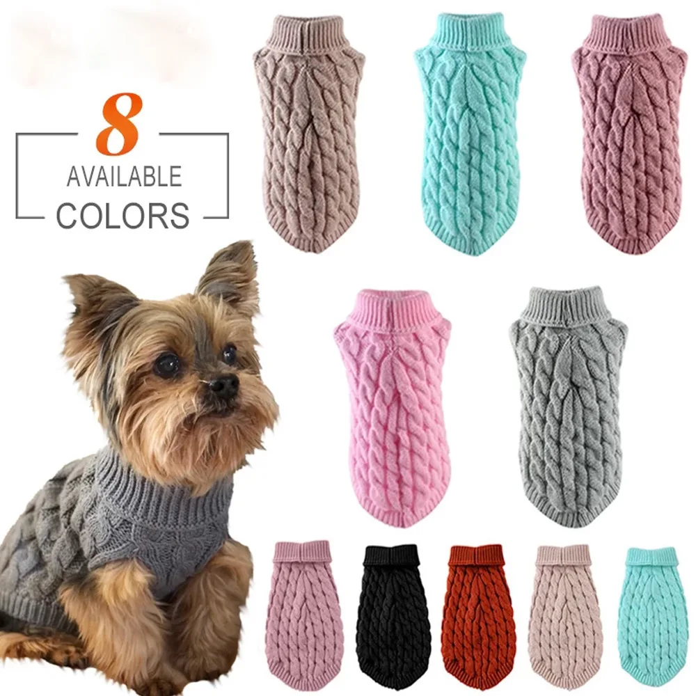 

Dog Sweaters for Small Dogs Sweater Winter Dog Clothes Boy Chihuahua Yorkie Sweater Warm Pet Clothes Knitted Solid Puppy