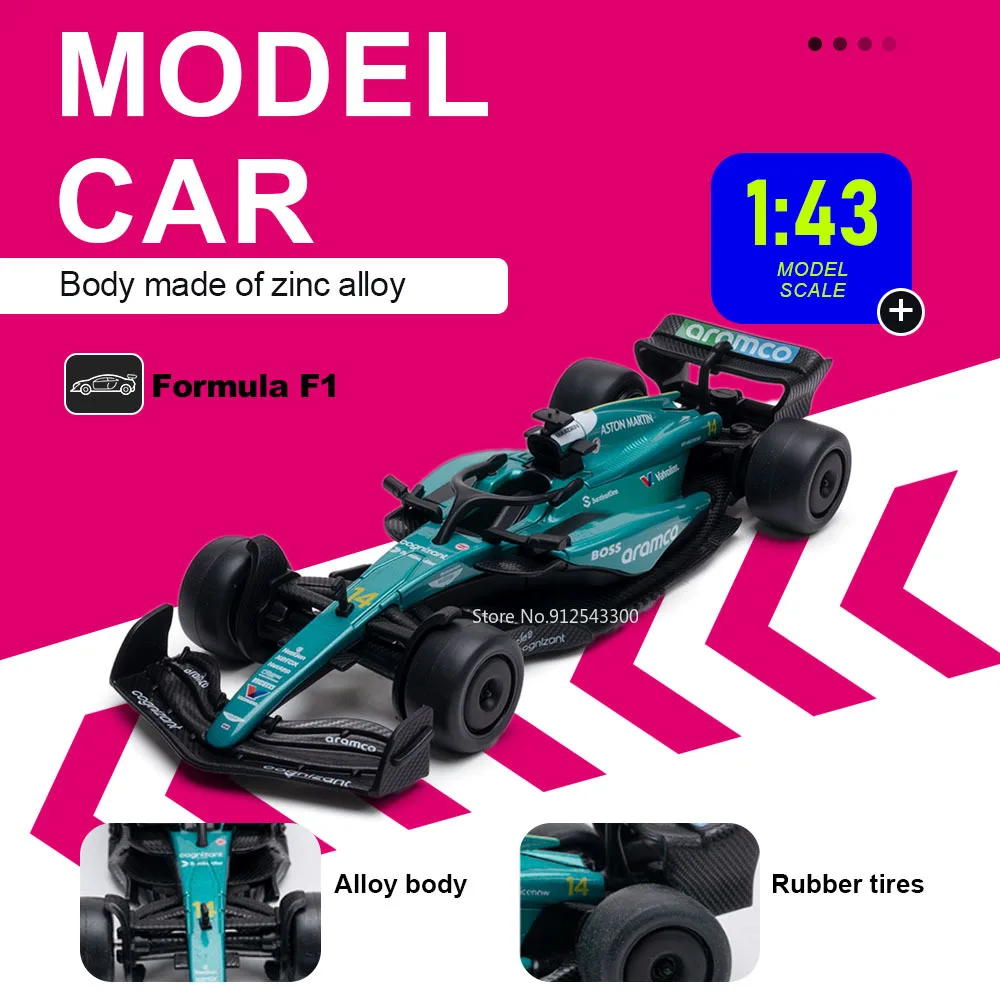 Масштабная-модель-гоночного-автомобиля-Формулы-1-1-43-имитационная-игрушка-металлический-корпус-резиновые-шины-литые-под-давлением-для-декора-спальни-и-дома