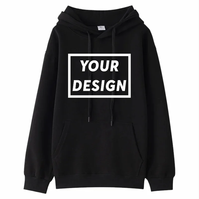 Custom Logo Casual Thin Hoodie - Company Team Embroidery Sweatshirt Personal Brand Solid Color Printed Text Pattern