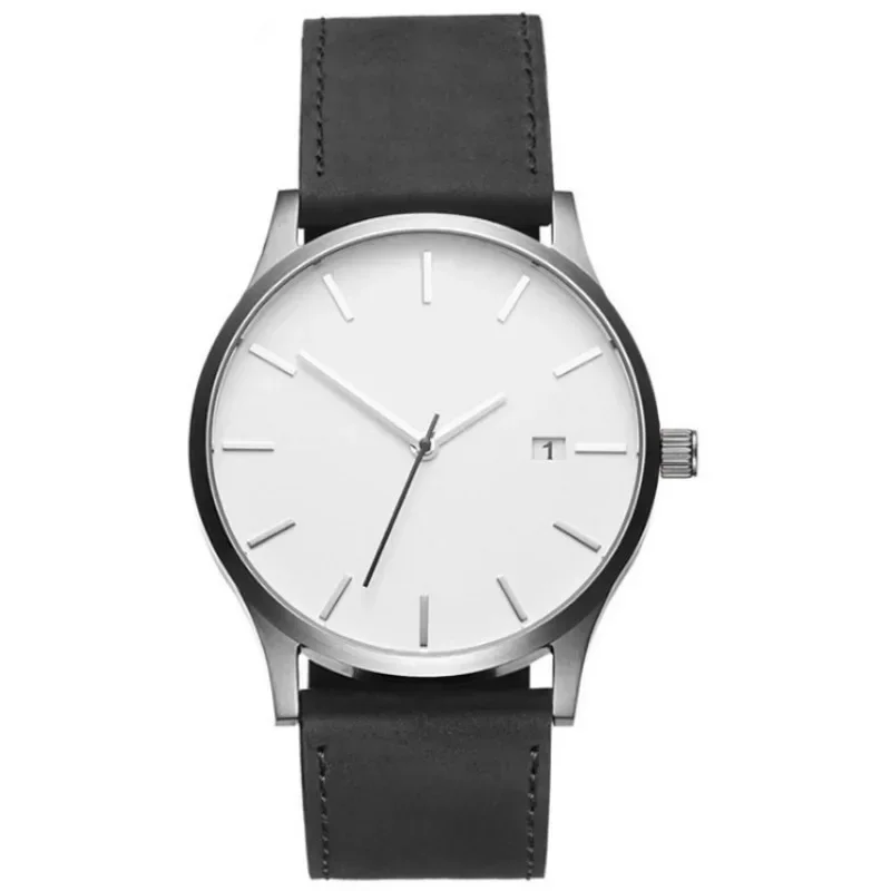 New Graduated Men\'s Watch with Calendar Fashion Business Quartz Watch PU Leather Matte Belt Watch Clock Mens Watches Reloj