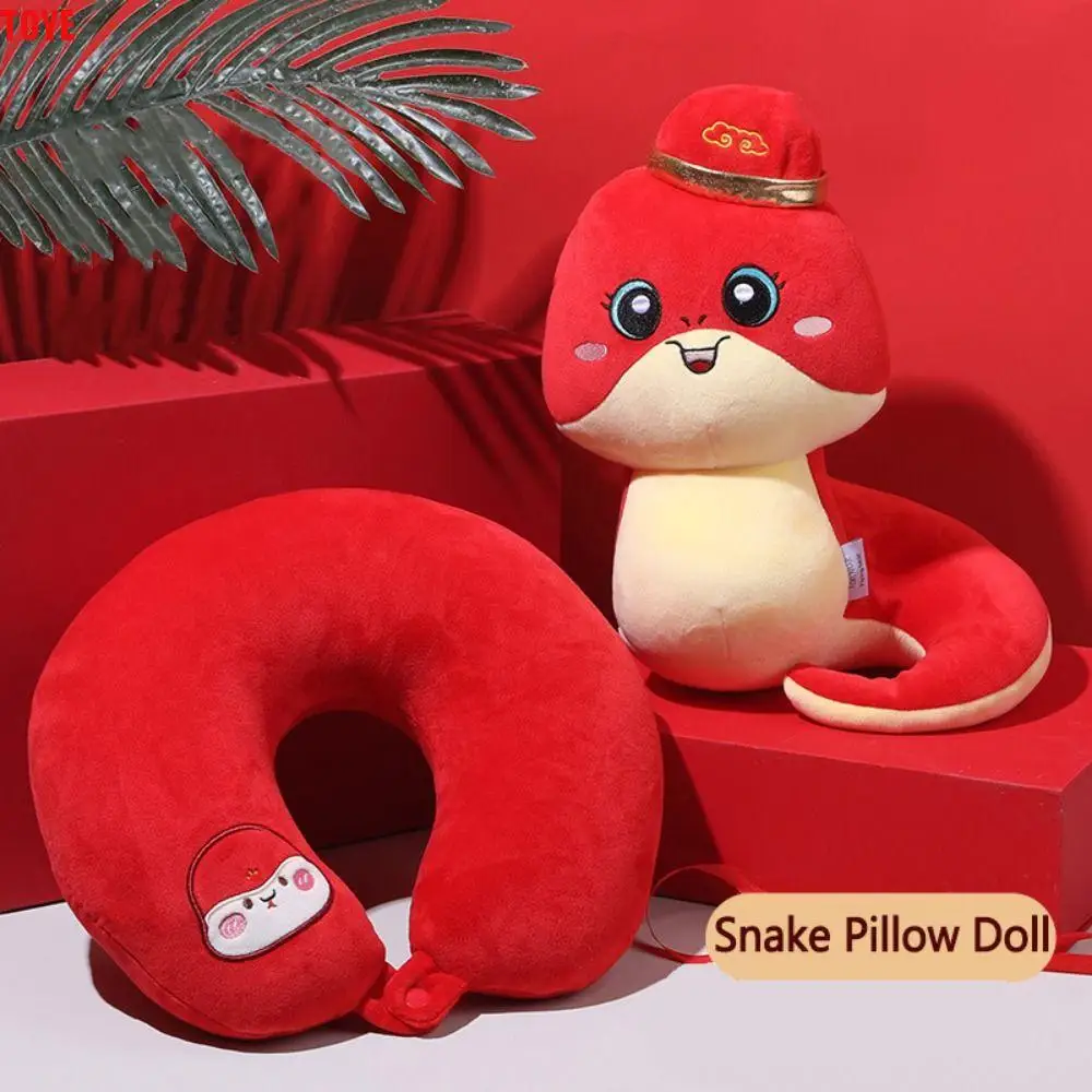 

Creative Zodiac Snake Plush Doll Cute U-shaped Pillow Plush Snake Toy Year of The Zodiac Snake Soft Cartoon Deformation Pillow