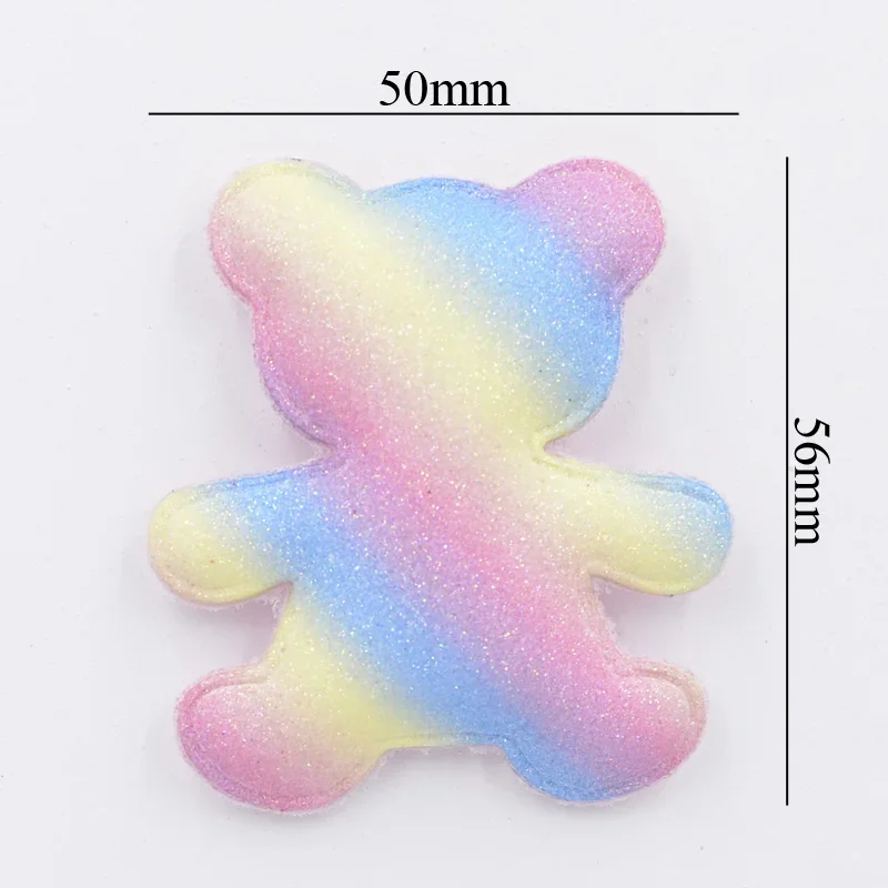 8Pcs Upscale Glitter Powders Cartoon Bear Appliques Padded Patches for DIY Happy Birthday Party Magical Dessert Ornament