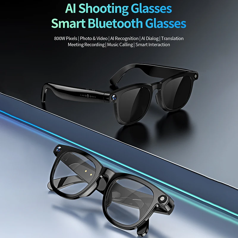 

Original AI Smart Glasses CY01 With 800MP Camera, Touch Sport, Bluetooth 5.3, WiFi, Call, AI Translation, Office For Men & Women