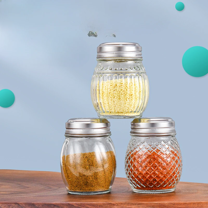 3pcs Special Salt Controller for Kitchen Cruet Toothpick Bottle Seasoning Cumin Powder Bottle Thickened Glass Bottle