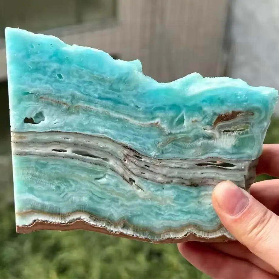 Feuille de hémimorphite naturelle taillée, tranche de cristal, plaque de malachite brute, pierres d'aragonite bleues, pierre précieuse, minéral énergétique, décoration intérieure