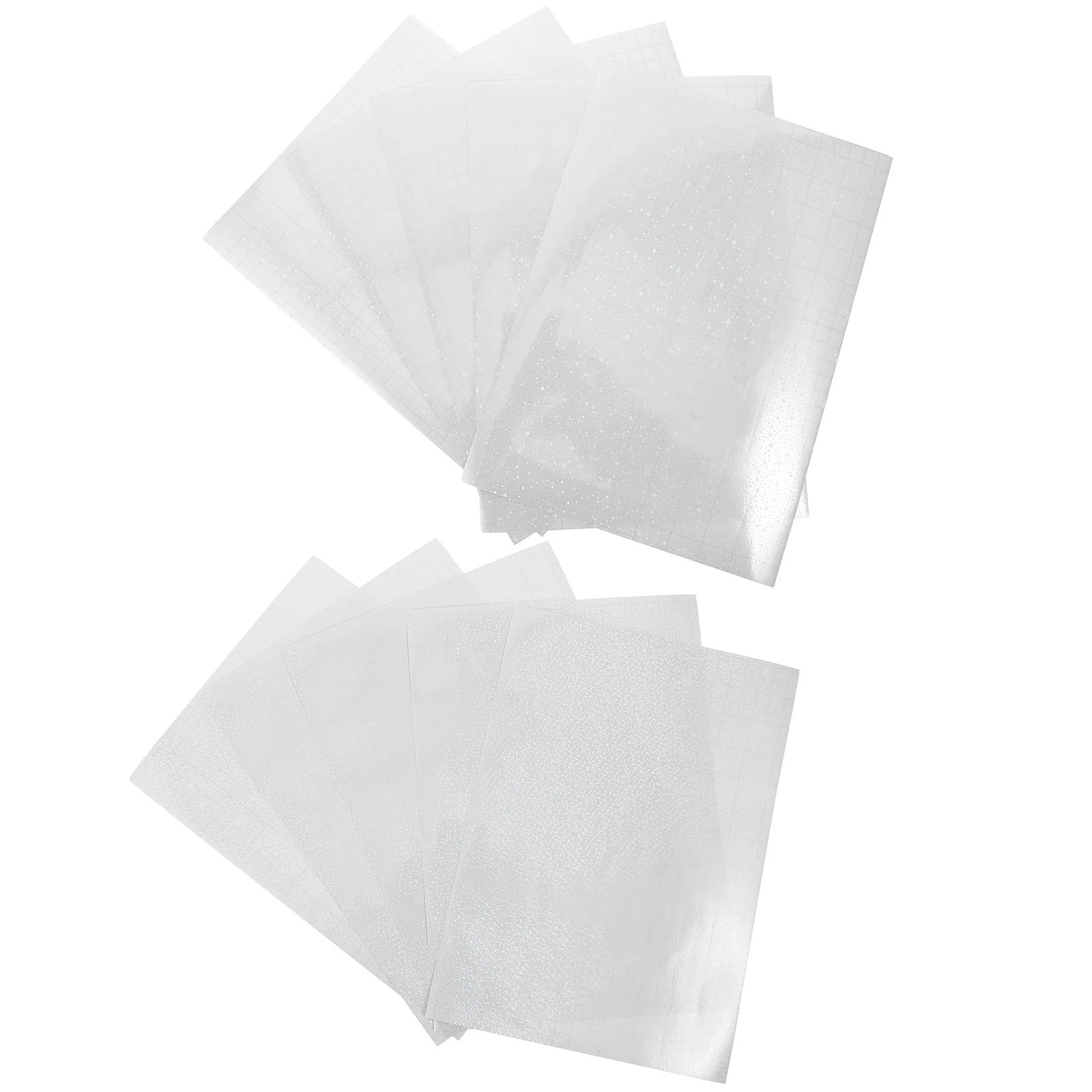 

10 Pcs A4 Holographic Vinyl Sticker Sheets Waterproof Quick Drying Self Adhesive Transparent Films for Decor Car