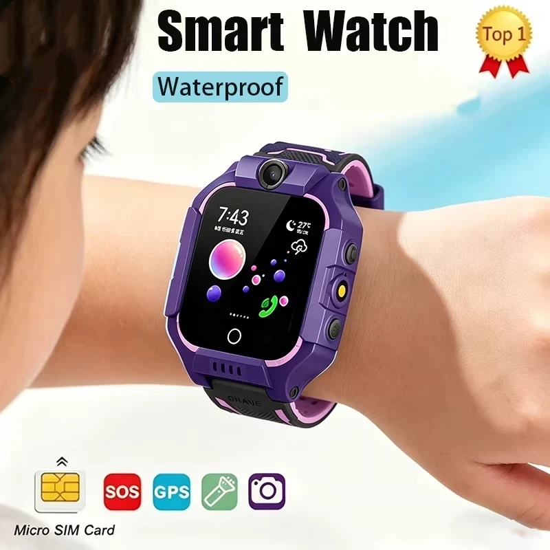 Q19 Kids Smart Watch SOS Phone Call Location Tracker Anti-Lost Camera Touch Screen Waterproof Student Wristwatch New