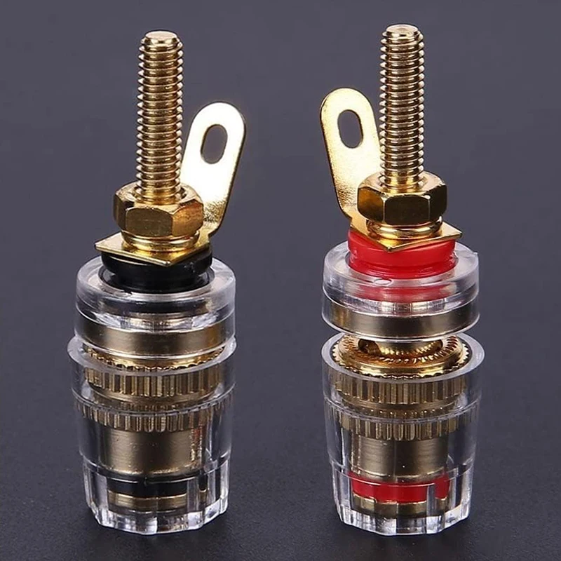 

2Pcs Speaker Connectors and Terminals Binding Post HIFI Amplifier Pure Cupper Gold-plated DIY Wire Cable Banana Socket Plug