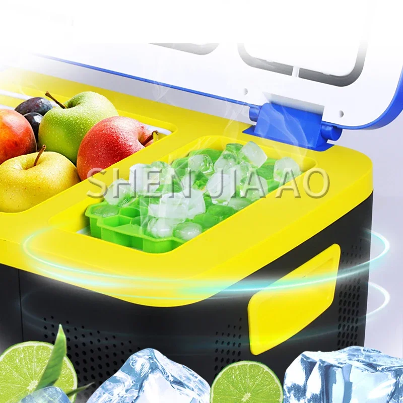 15L Tủ Lạnh Ô Tô Xe Nhà Kép Ngăn Đông Tủ Lạnh Nhỏ 12V Tủ Lạnh Di Động Tủ Lạnh DC 12/24V