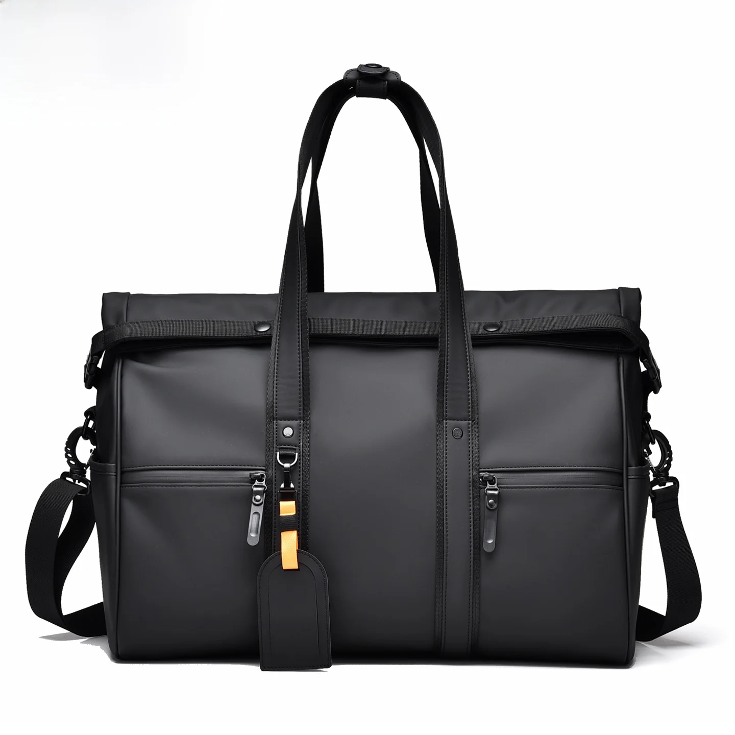 binhao-kangaroo-men's-waterproof-travel-bag-sports-fitness-large-capacity-handheld-black-business-trip-bag-wet-and-dry-separa