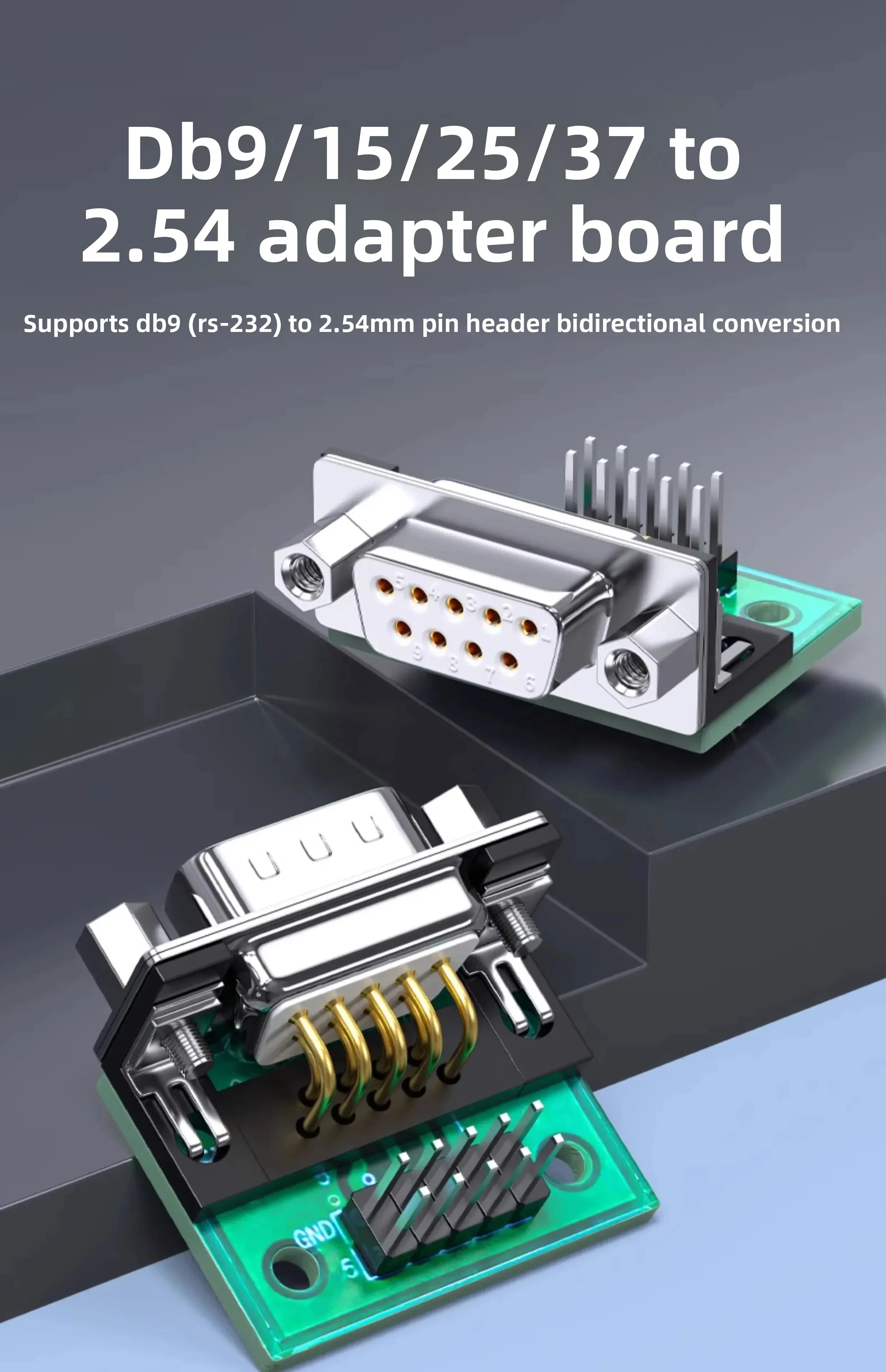 1PCS DB9-pin 232 Adapter Board DB15 DB25-pin DB37 to DuPont 2.54 Terminal Block Circuit Board Adapter