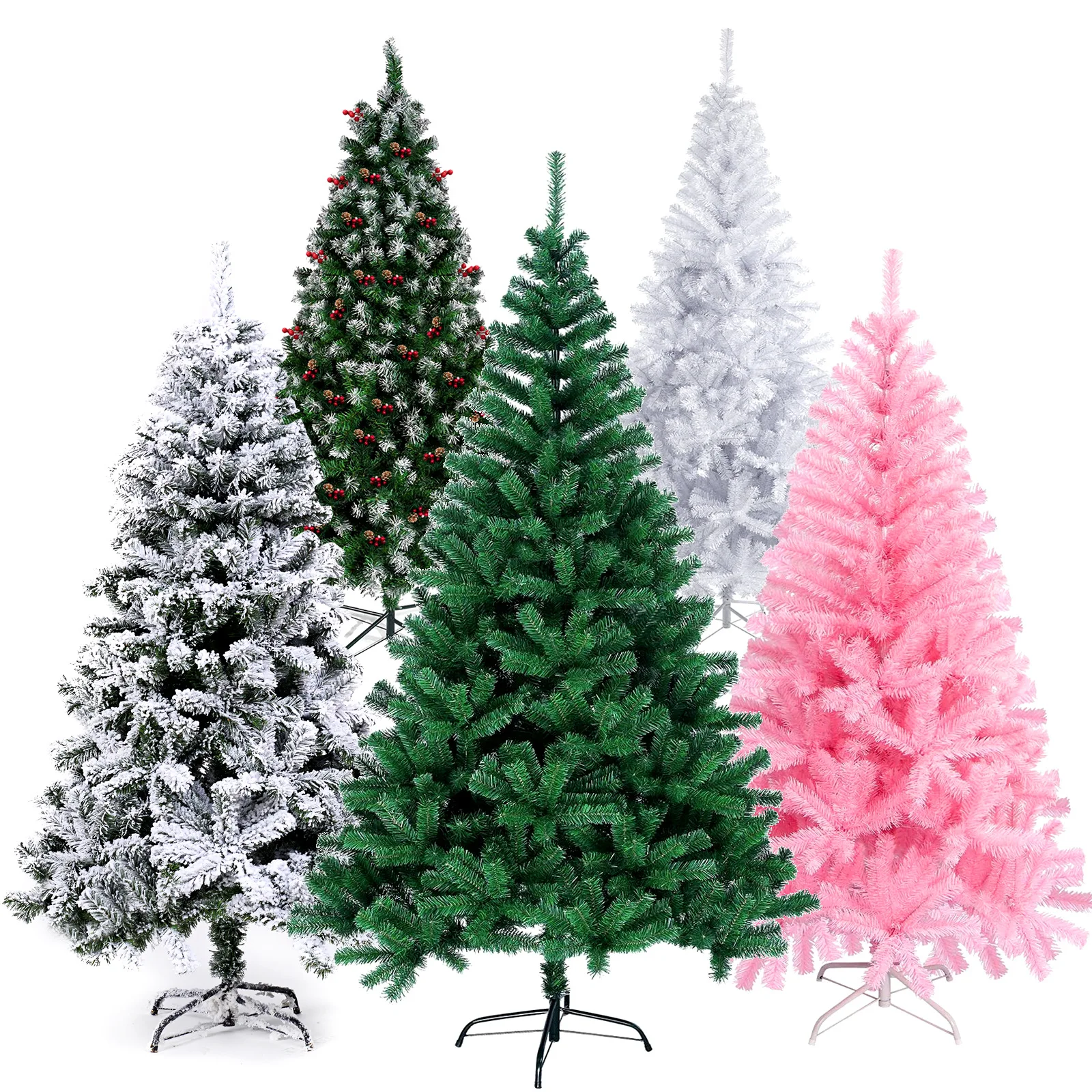 

120/150/180/210CM Encryption Artificial Christmas Tree Decorations Pre Lit PVC Christmas Trees Mini Green Xmas Tree