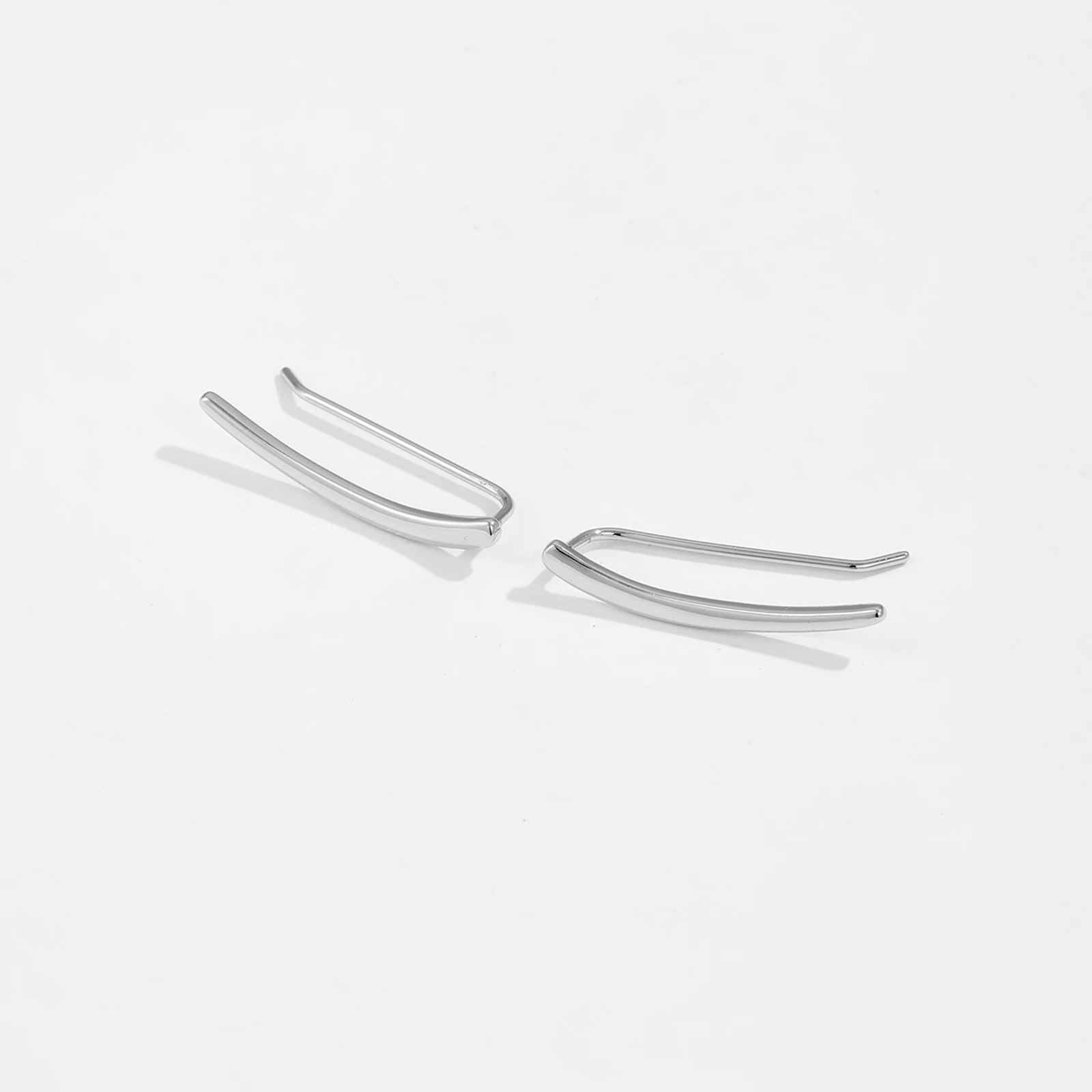 ANDYWEN 925 Sterling Silver Gold Big Long 25mm Plain Climber Women Earring Clips Pendiente Line Fine Jewelry 2023 Birthday Gift