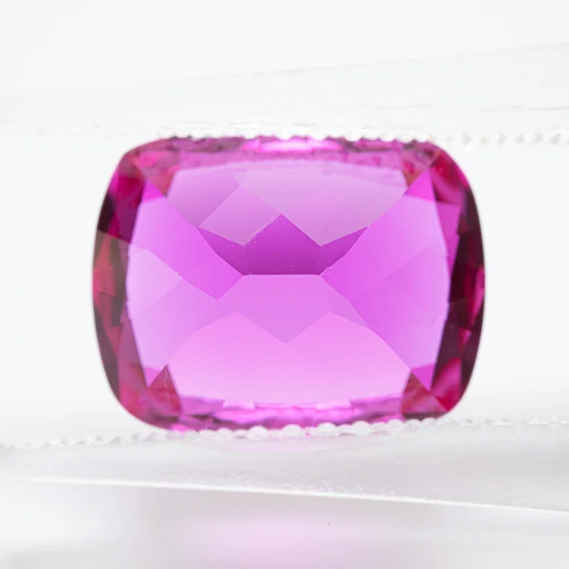 Top Lab Grown Sapphire Hot Pink Rectangular Cushion Shape VVS1 Gemstone Charms DIY for Jewel Making Selectable AGL Certificate