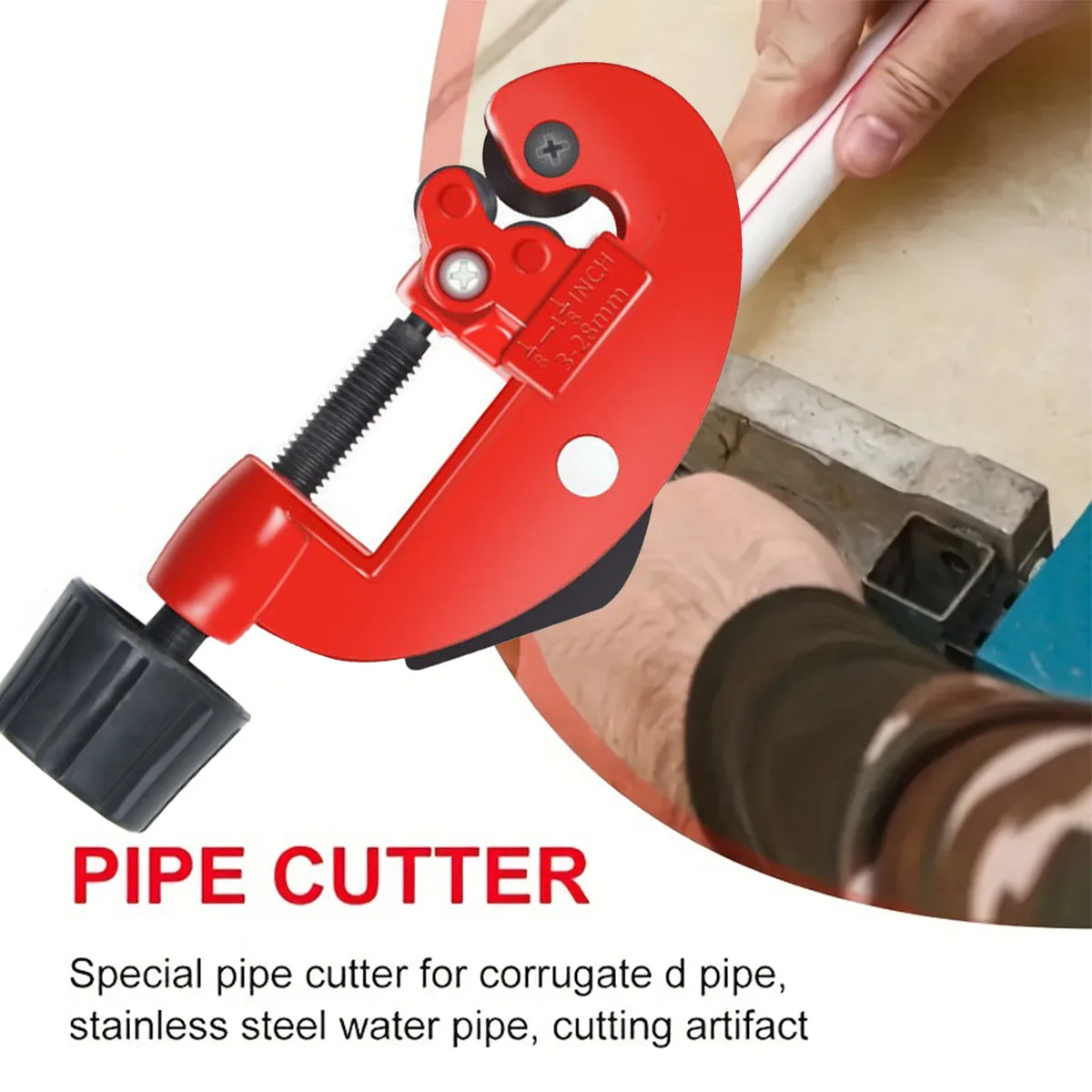 1pc Carbon Steel Tubing Cutter, 3-28mm Stainless Steel Aluminum Copper Pipe Cutter