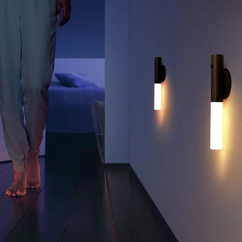 Motion Sensor Night Light Retro Style Lamp Light Motion Smart Sensor Mode Light for Living Room Bedroom Household Dress Light
