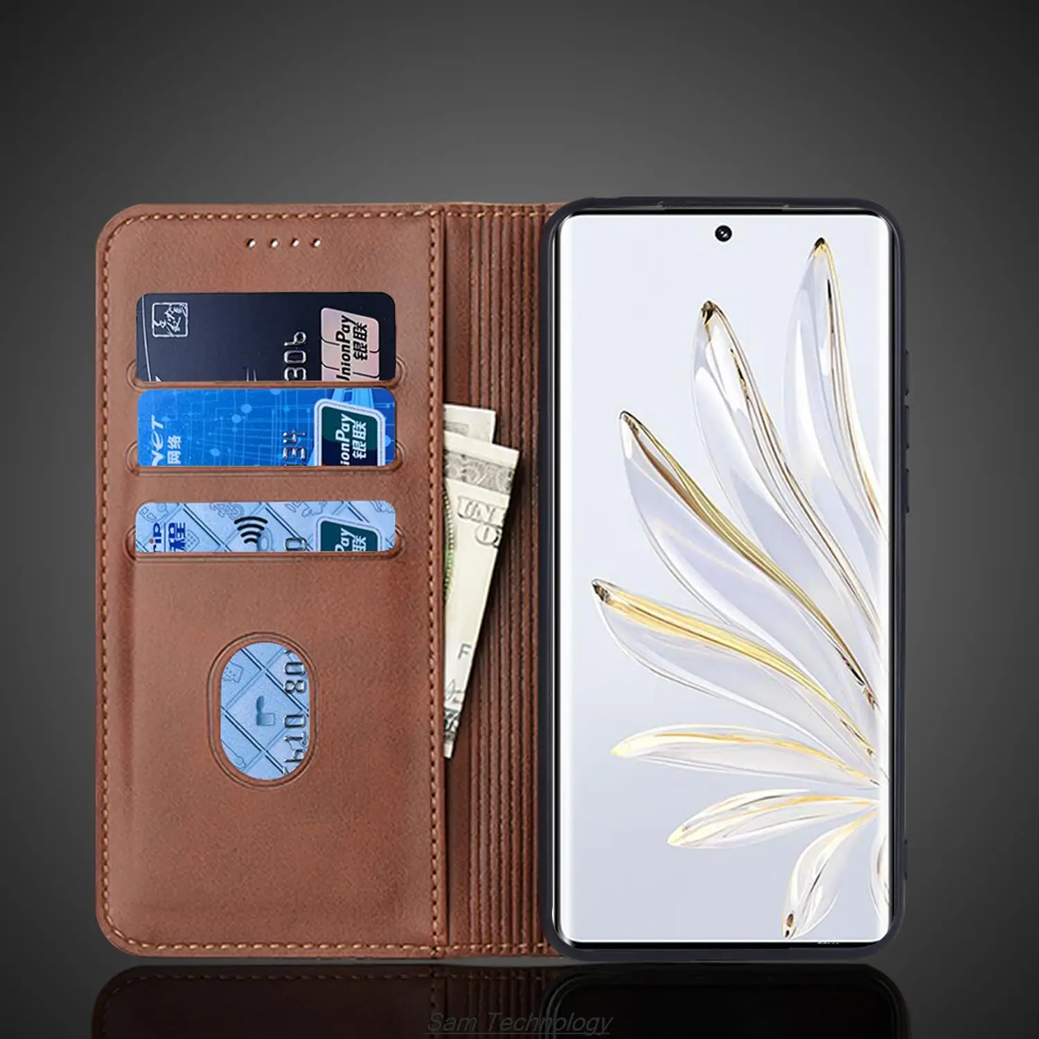 Magnetic attraction Leather Case for Huawei Honor 70 Honor70 6.67\