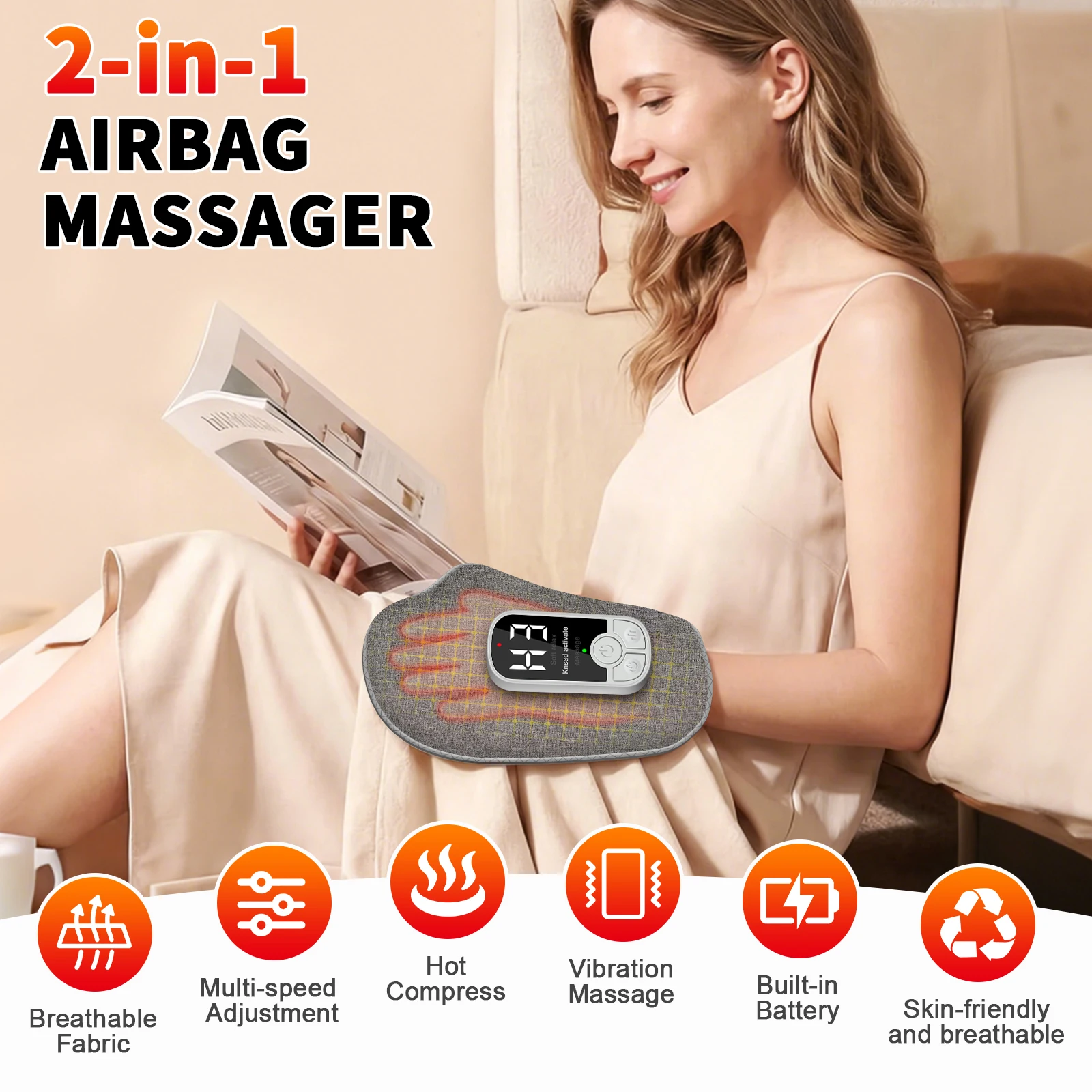 Hand Massager with Airbag Compression Finger Wrist Palm Massage Machine Vibration Glove for Hand Muscle Relax Gift for Men Women view 6