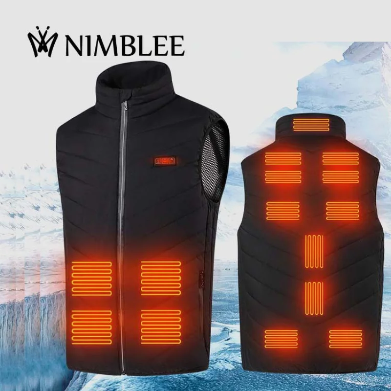 Outdoor men\'s vests waistcoats fishing skiing 15 zone heated men winter jackets usb unisex warming heated jacket