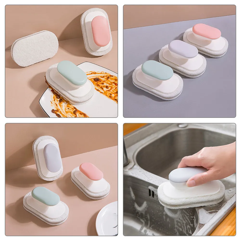 

Набор из 3 щеток для мытья посуды: щетки с полипропиленовой щетиной и тканевыми вставками, не царапающие поверхности, для чистки кастрюль, сковородок, плит, раковин и мытья посуды