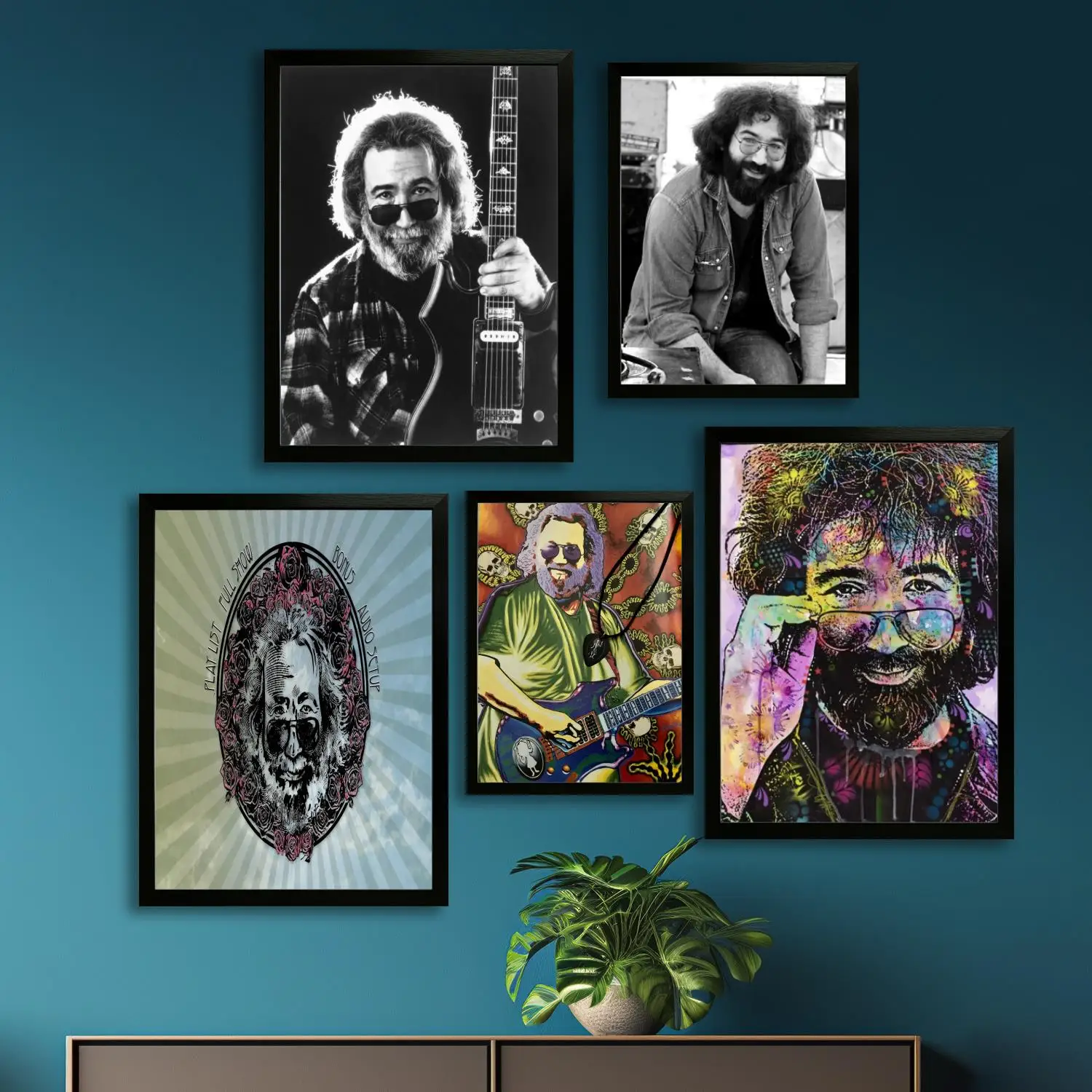 Póster artístico en lienzo de jerry garcia y impresión de imagen artística de pared, carteles modernos para decoración de dormitorio familiar, pintura decorativa